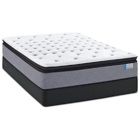 Queen Plush Euro Pillow Top Mattress and High Profile Hybrid Foundation